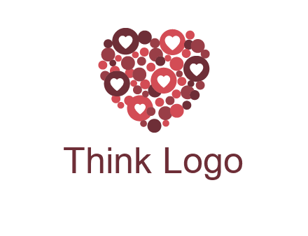 heart in circles with bubbles logo