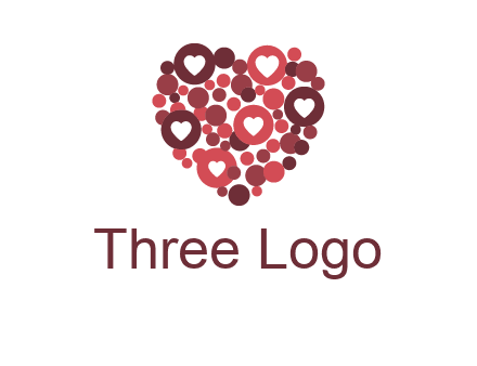 heart in circles with bubbles logo