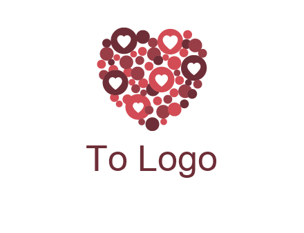 heart in circles with bubbles logo
