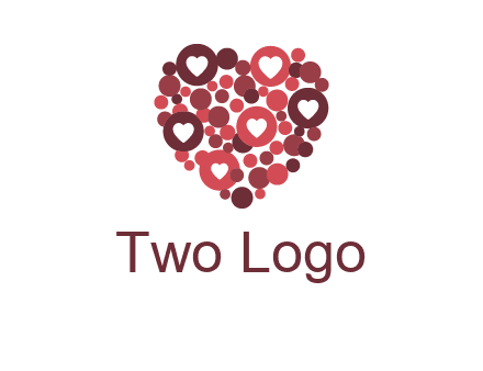 heart in circles with bubbles logo