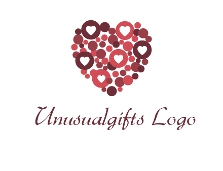heart in circles with bubbles logo