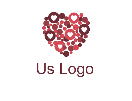 heart in circles with bubbles logo