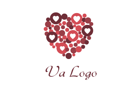 heart in circles with bubbles logo