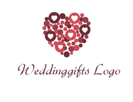 heart in circles with bubbles logo
