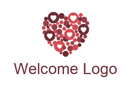 heart in circles with bubbles logo