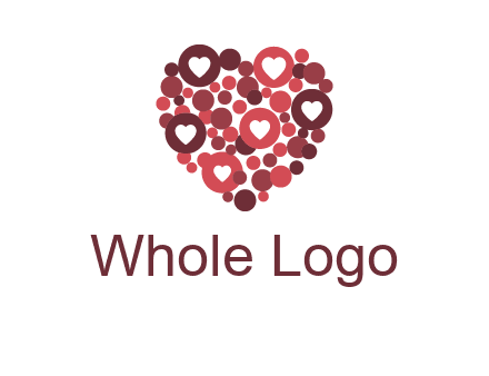 heart in circles with bubbles logo