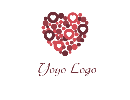 heart in circles with bubbles logo