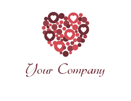 heart in circles with bubbles logo