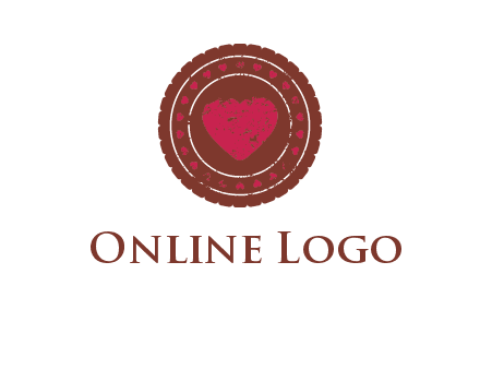 heart inside emblem logo