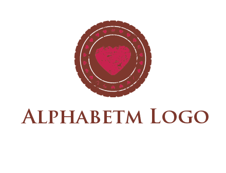 heart inside emblem logo