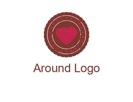 heart inside emblem logo
