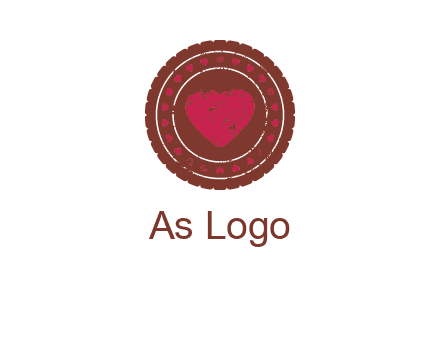 heart inside emblem logo