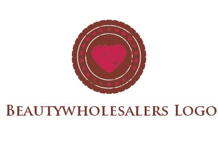 heart inside emblem logo