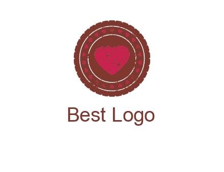 heart inside emblem logo