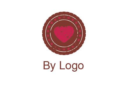 heart inside emblem logo