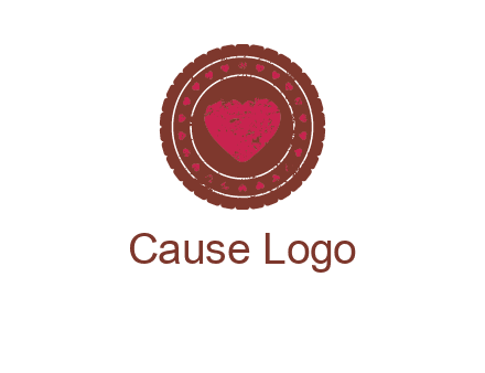 heart inside emblem logo
