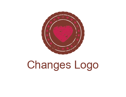 heart inside emblem logo