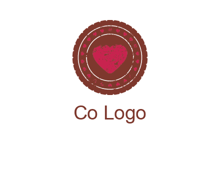 heart inside emblem logo