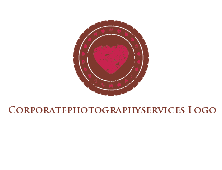 heart inside emblem logo