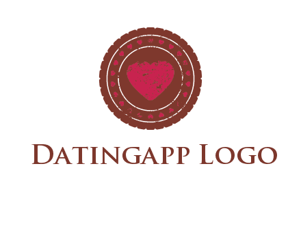 heart inside emblem logo