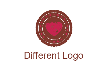 heart inside emblem logo