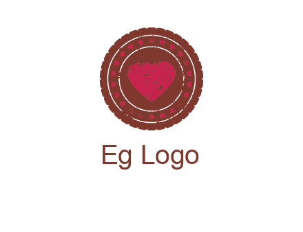 heart inside emblem logo