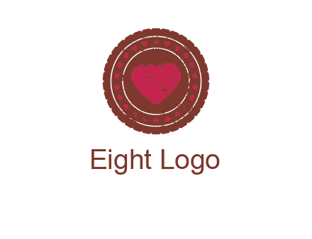 heart inside emblem logo