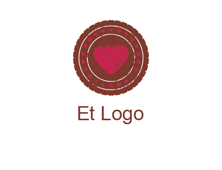 heart inside emblem logo