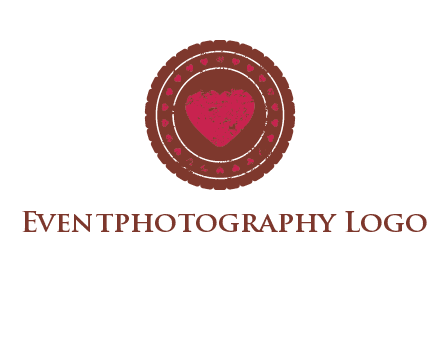 heart inside emblem logo