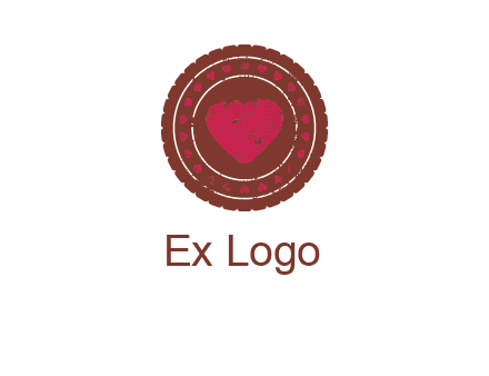 heart inside emblem logo
