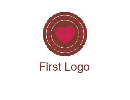 heart inside emblem logo