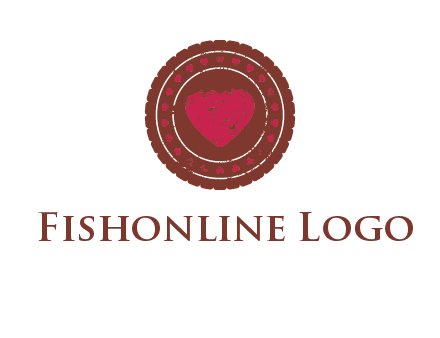 heart inside emblem logo