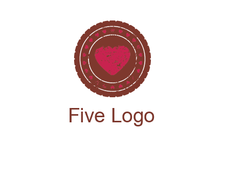 heart inside emblem logo