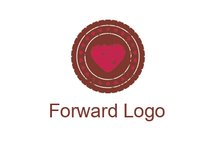 heart inside emblem logo