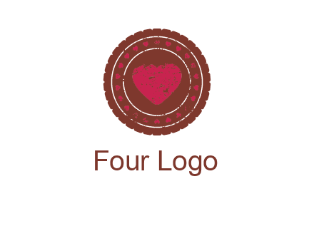 heart inside emblem logo