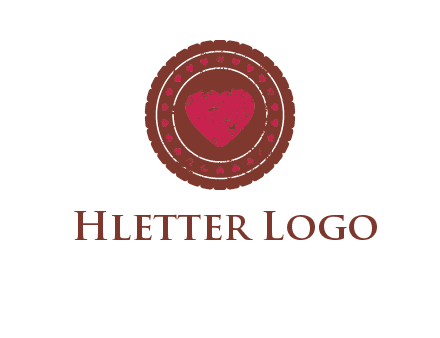 heart inside emblem logo