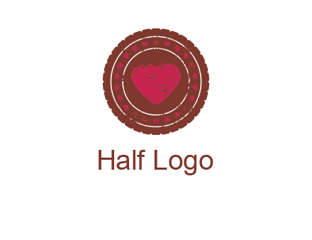 heart inside emblem logo