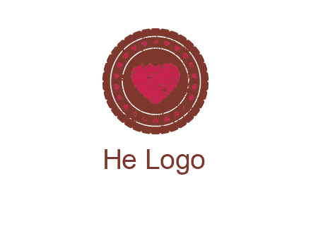 heart inside emblem logo