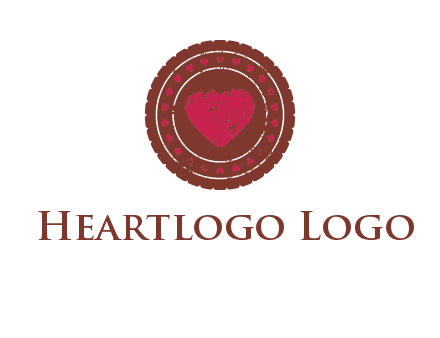 heart inside emblem logo