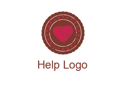 heart inside emblem logo