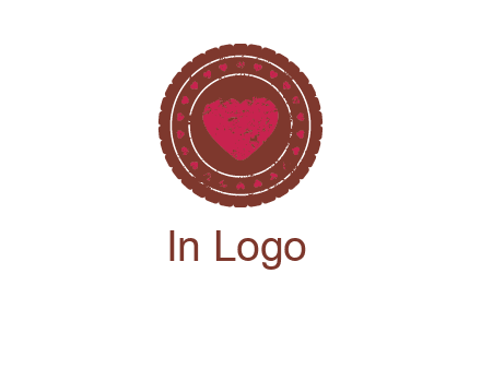 heart inside emblem logo