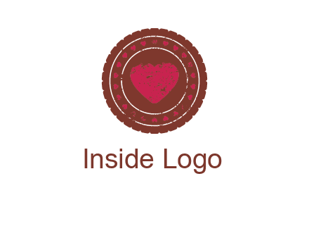 heart inside emblem logo