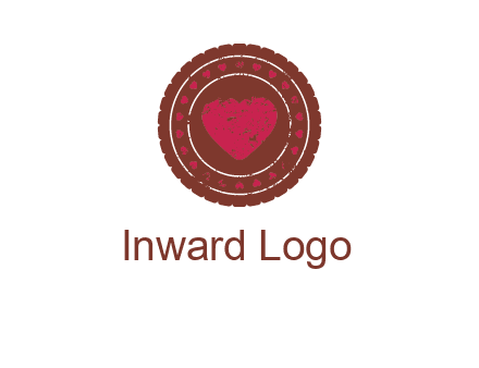 heart inside emblem logo