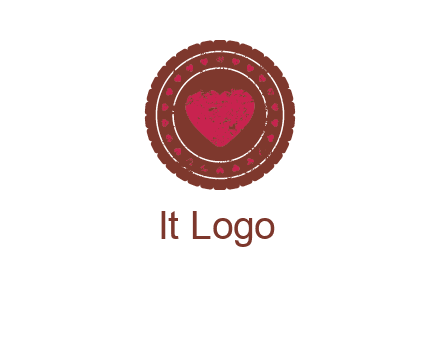 heart inside emblem logo