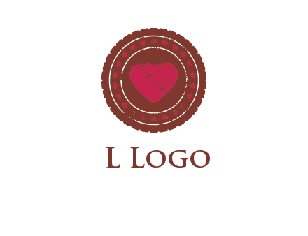 heart inside emblem logo