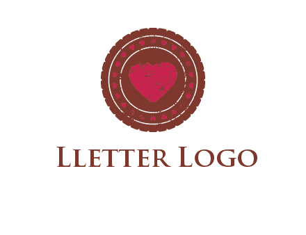 heart inside emblem logo