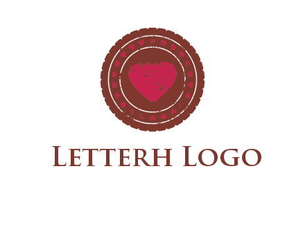 heart inside emblem logo