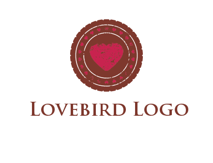 heart inside emblem logo
