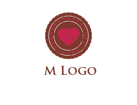 heart inside emblem logo