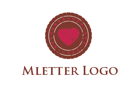 heart inside emblem logo